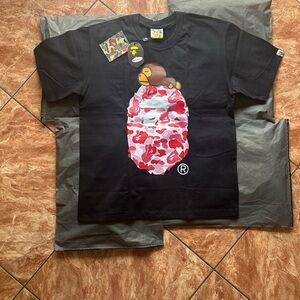 Bape Black Red Graphic Short Sleeve Tee